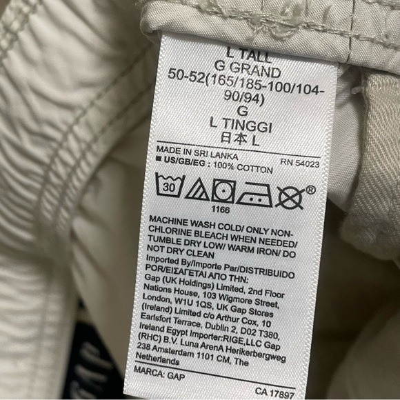 GAP Men's Lightweight Relaxed Taper Pull-On Poplin Beige Pants Sz L Tall NWT - Picture 6 of 10